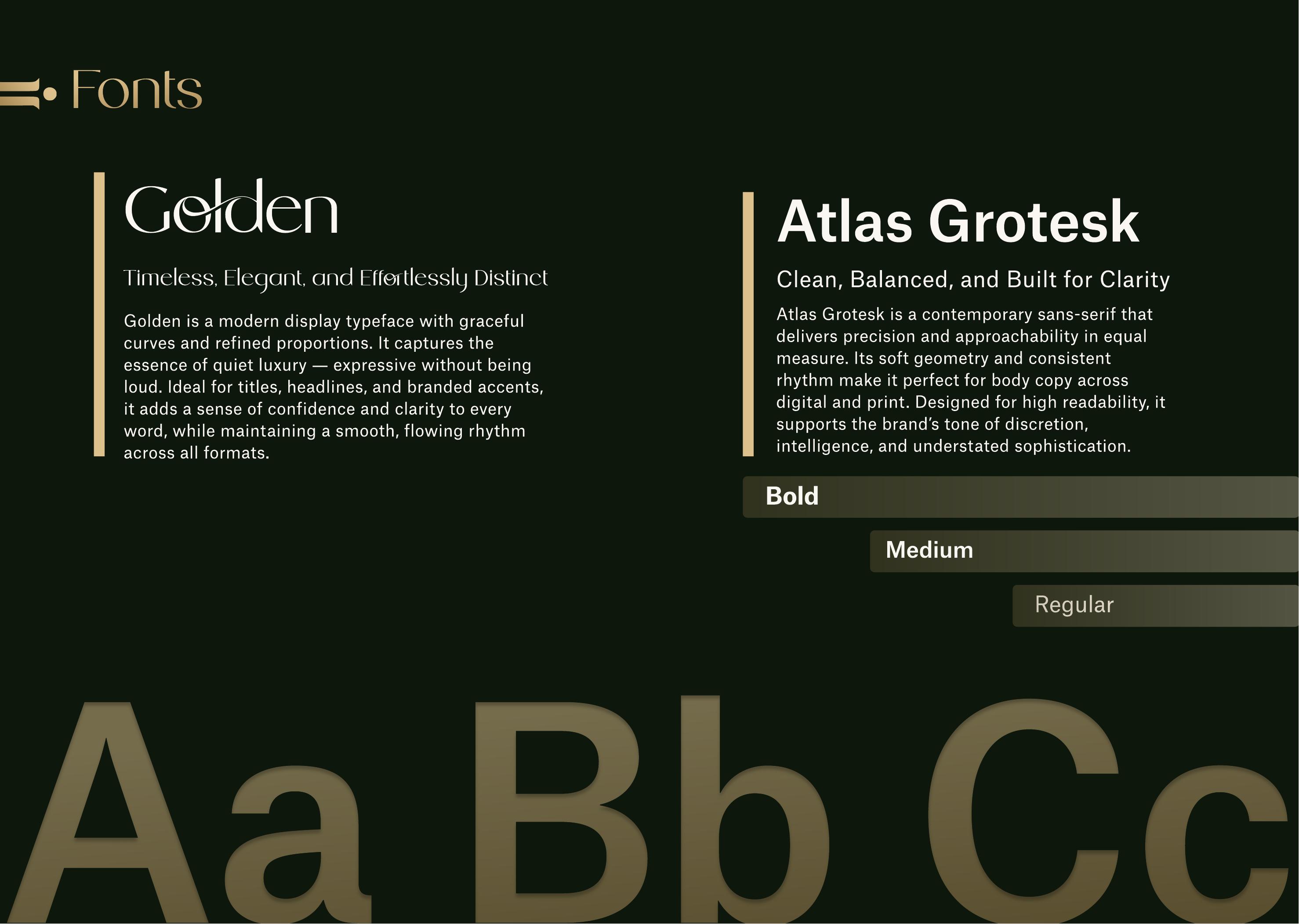 IOnlyBookVIP fonts page showing Golden and Atlas Grotesk